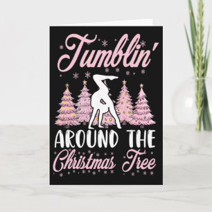 Little Girls Gymnastics Handstand Gymnast Christma Card