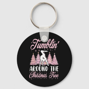 Little Girls Gymnastics Handstand Gymnast Christma Key Ring