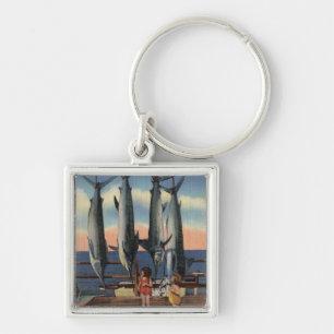 Little Girls Looking at Caught Swordfish Key Ring