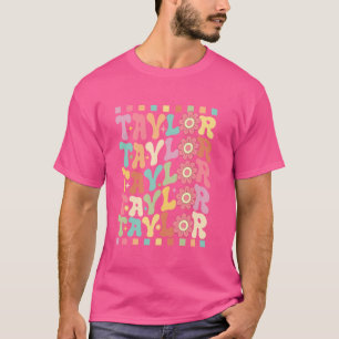Little girls Personalised First Name TAYLOR Groovy T-Shirt