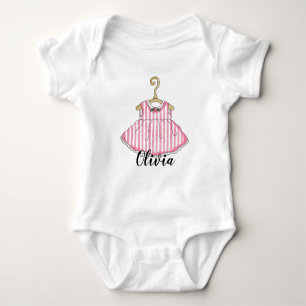 Little Girl's Pink Dress Infant Creeper