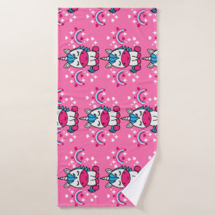 Little Girls Pink Unicorn Pony Bath Towel