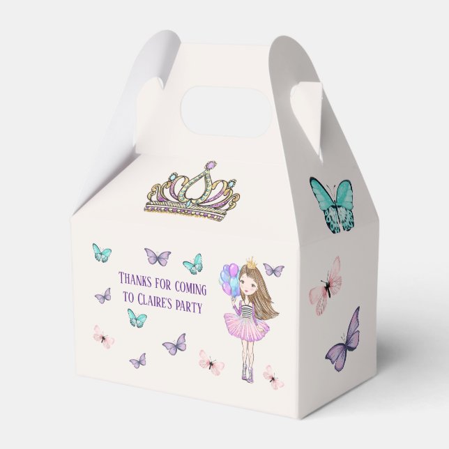 Little Girl's Princess Birthday Favour Box (Front Side)