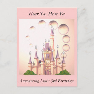 Little Girl's Princess Castle Birthday Invitations