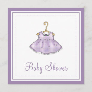 Little Girl's Purple Dress Baby Shower Invitation