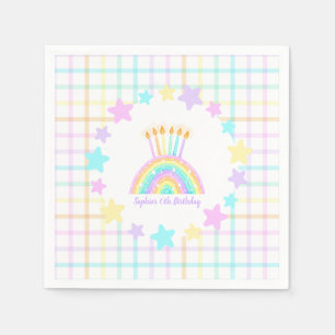 Little Girl's Rainbow Birthday Party Napkin