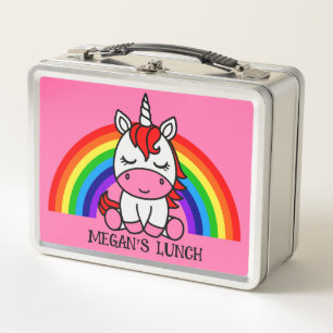 Little Girls Unicorn Back To School Metal Lunch Box