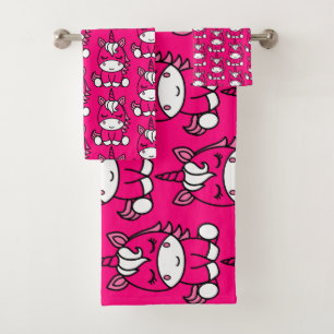 Little Girls Unicorn Pony Bath Towel Set