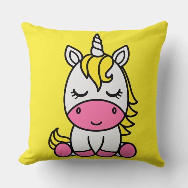 Little Girls Unicorn Pony Cushion (Front)
