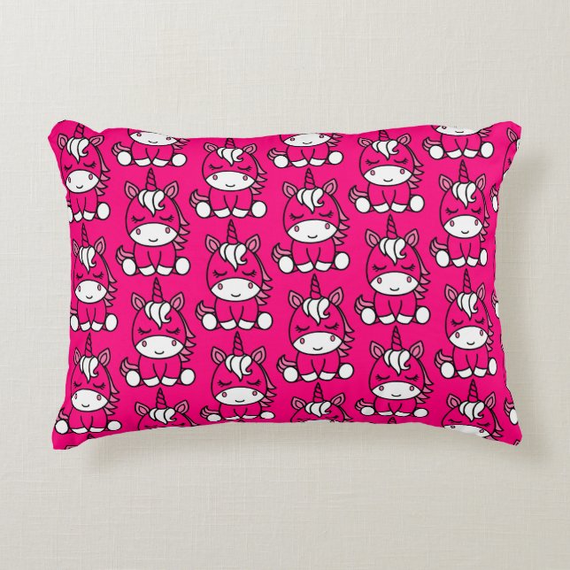 Little Girls Unicorn Pony Decorative Cushion (Front)