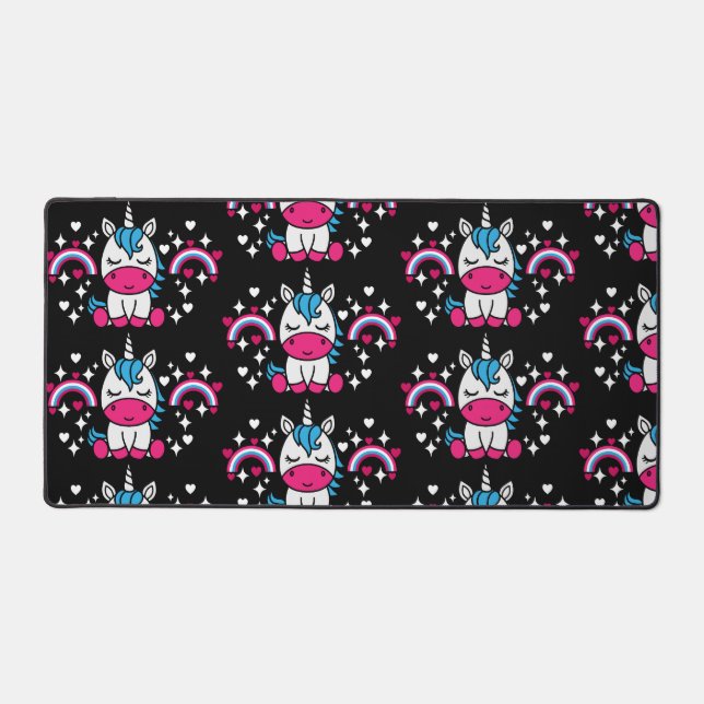 Little Girls Unicorn Pony Desk Mat (Front)