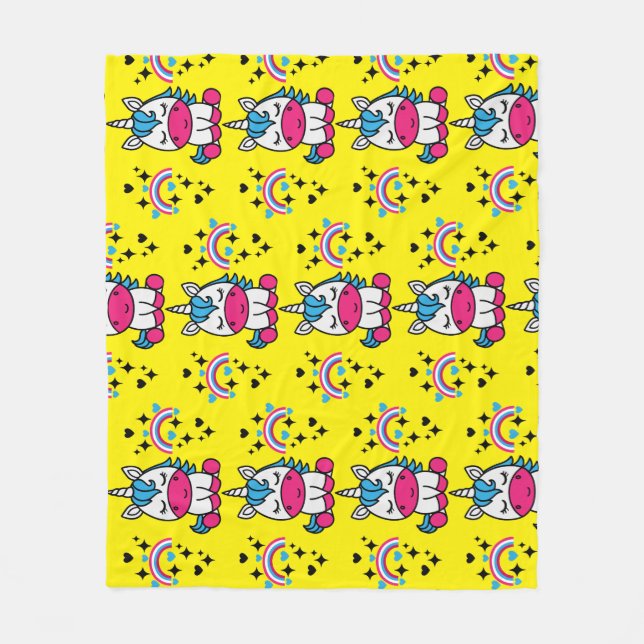Little Girls Unicorn Pony Fleece Blanket (Front)