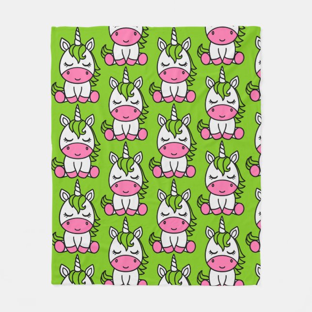 Little Girls Unicorn Pony Fleece Blanket (Front)