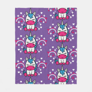 Little Girls Unicorn Pony Fleece Blanket