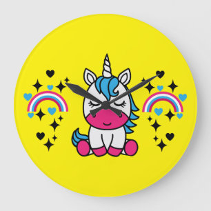 Little Girls Unicorn Pony Large Clock