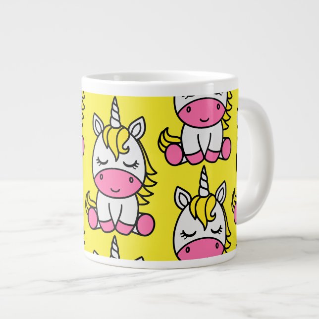 Little Girls Unicorn Pony Large Coffee Mug (Front Right)
