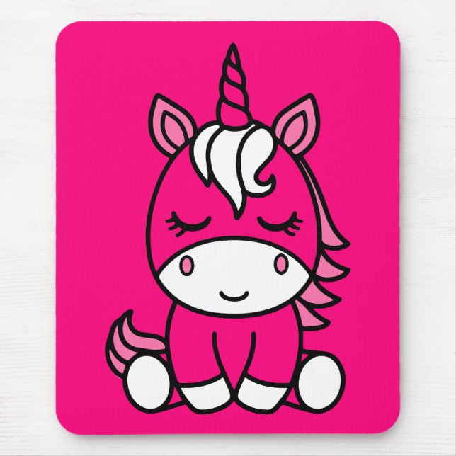 Little Girls Unicorn Pony Mouse Mat (Front)