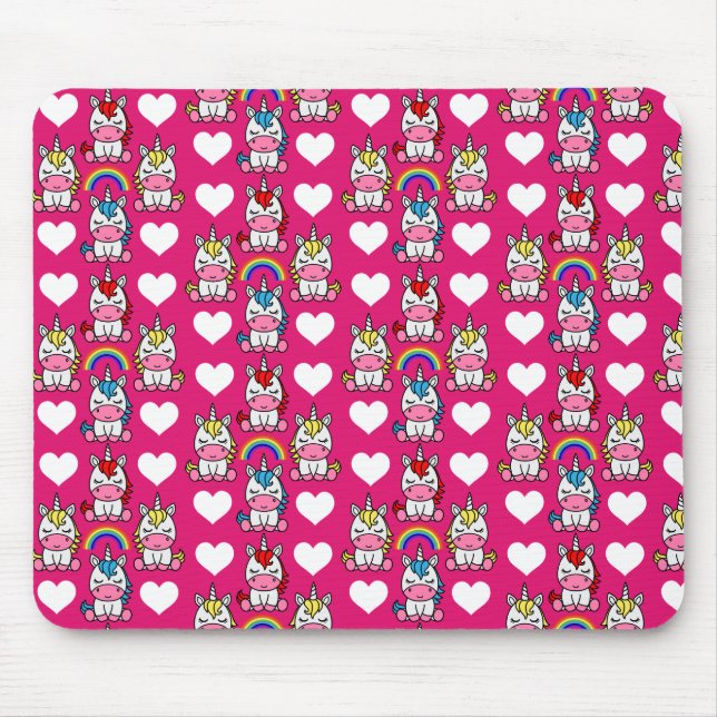Little Girls Unicorn Pony Mouse Mat (Front)