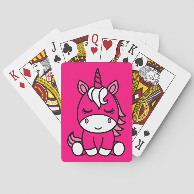 Little Girls Unicorn Pony Playing Cards (Back)