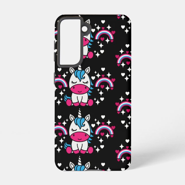 Little Girls Unicorn Pony Samsung Galaxy S21 Case (Back)