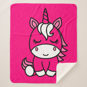 Little Girls Unicorn Pony Sherpa Blanket