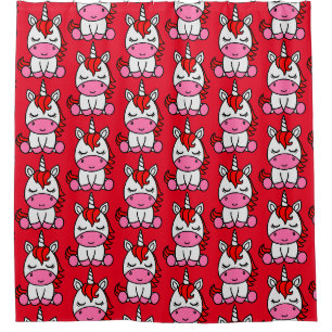 Little Girls Unicorn Pony Shower Curtain