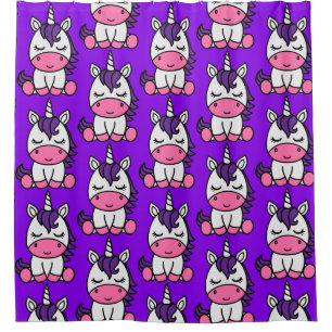 Little Girls Unicorn Pony Shower Curtain