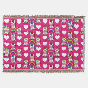 Little Girls Unicorn Pony Throw Blanket