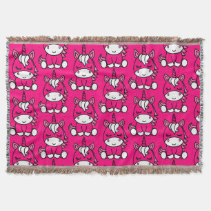 Little Girls Unicorn Pony Throw Blanket