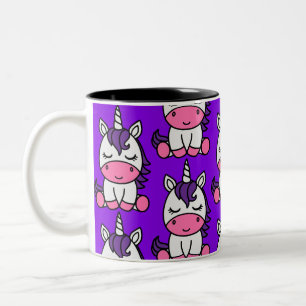 Little Girls Unicorn Pony Two-Tone Coffee Mug