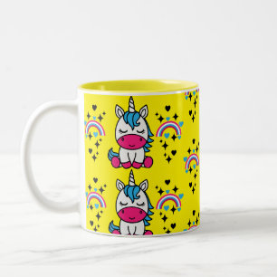 Little Girls Unicorn Pony Two-Tone Coffee Mug