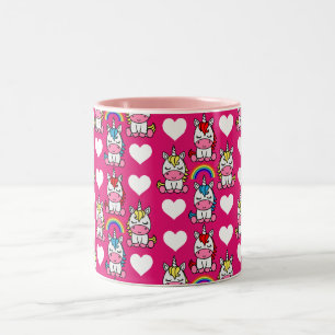 Little Girls Unicorn Pony Two-Tone Coffee Mug
