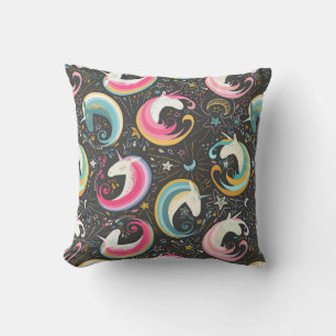 Little Girls Unicorn Throw Pillow