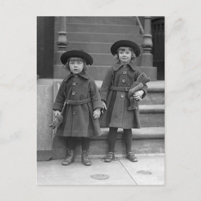 Little Girls with Teddy Bears, 1921 Postcard (Front)