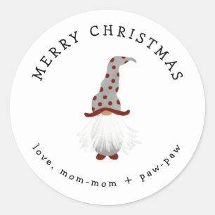 Little Gnome Christmas gift sticker