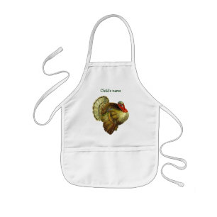Little Gobbler Vintage Thanksgiving Turkey Apron