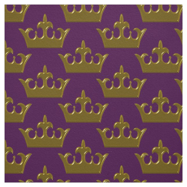 Little Gold Crown, Purple-Fabric Fabric (Swatch)