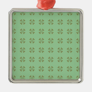 Little Gold Flowers on Mint Metal Tree Decoration