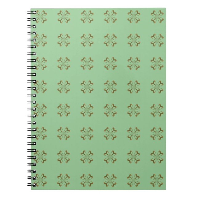 Little Gold Flowers on Mint Notebook (Front)