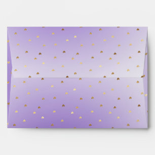 Little Gold Hearts Purple Ombre Envelope
