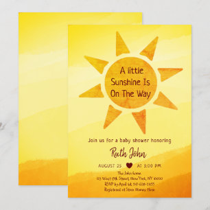 Little Gold Sunshine Modern Boho Baby Shower  Invi Invitation