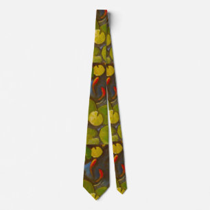 Little Goldfish Koi in Pond with Lily Pads Tie