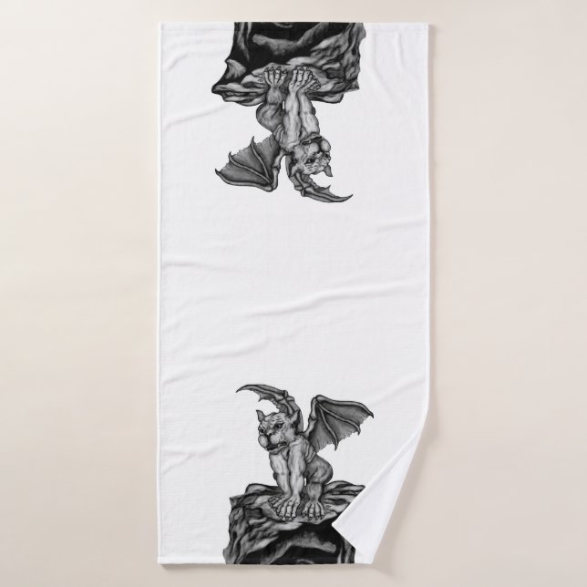 Little Golem Gargoyle Bath Towel (Bath Towel)