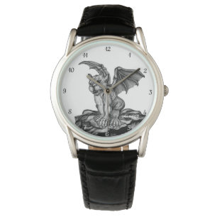 Little Golem Gargoyle, Black and white design Watch