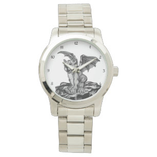 Little Golem Gargoyle, Black and white design Watch