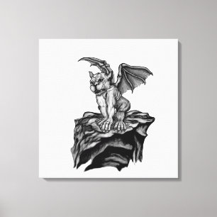 Little Golem Gargoyle Canvas Print