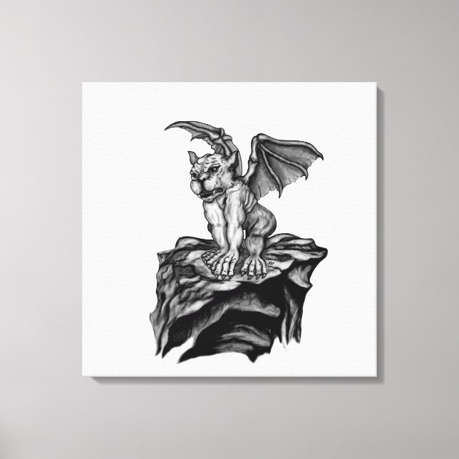 Little Golem Gargoyle Canvas Print (Front)