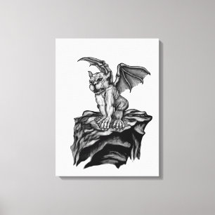 Little Golem Gargoyle Canvas Print