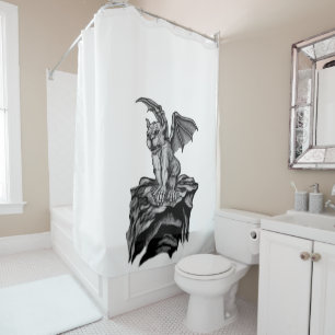 Little Golem Gargoyle Shower Curtain