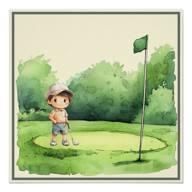Little Golfer in Training – Golf-Themed Nursery  Poster (Front)